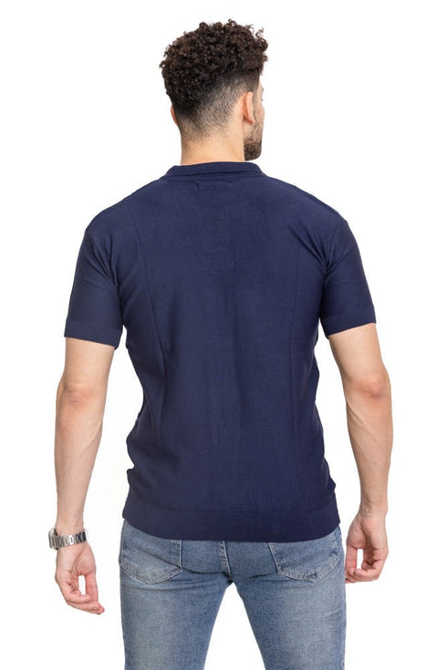 Navy Design 9 - F - Polo Neck T-Shirt - Khotwh